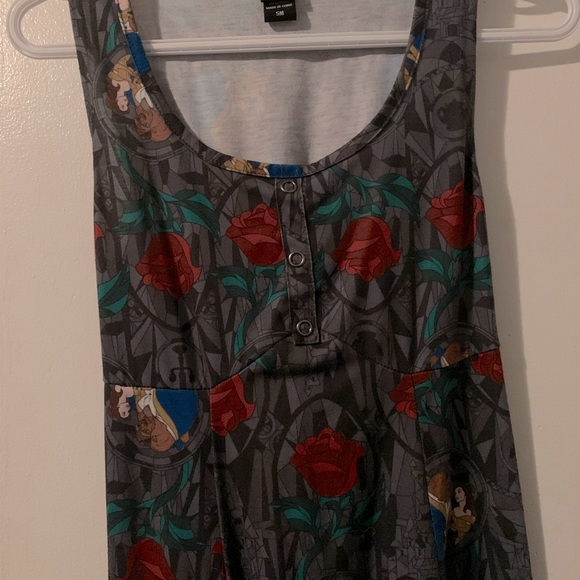 Super cute Disney brand Beauty and the Beast mid length dress! Sleeveless! - Picture 1 of 6